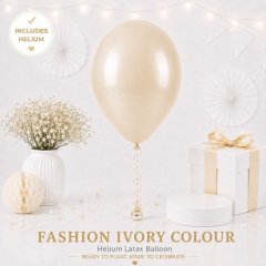 Ivory Colour Helium Latex Balloon