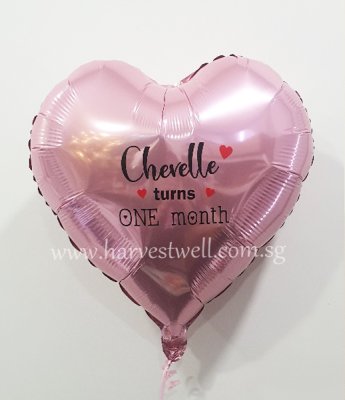 Custom Print Turns One Month Customized Balloon Singapore