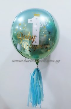 Customised 1st Birthday Little Prince Orbz Balloon
