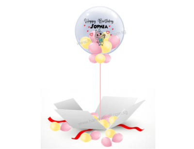 Surprise Gift Box with Customize Labubu Bubble Balloon Singapore