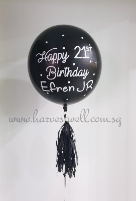 Customize Happy Birthday Polka Dots ORBZ Balloon Singapore