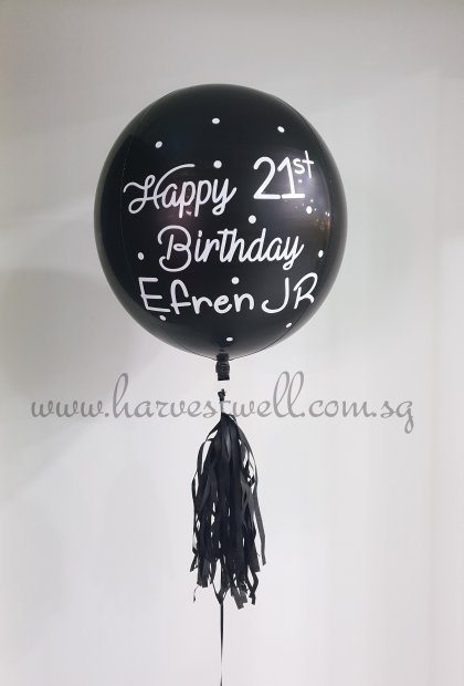 Customize Happy Birthday Polka Dots ORBZ Balloon Singapore