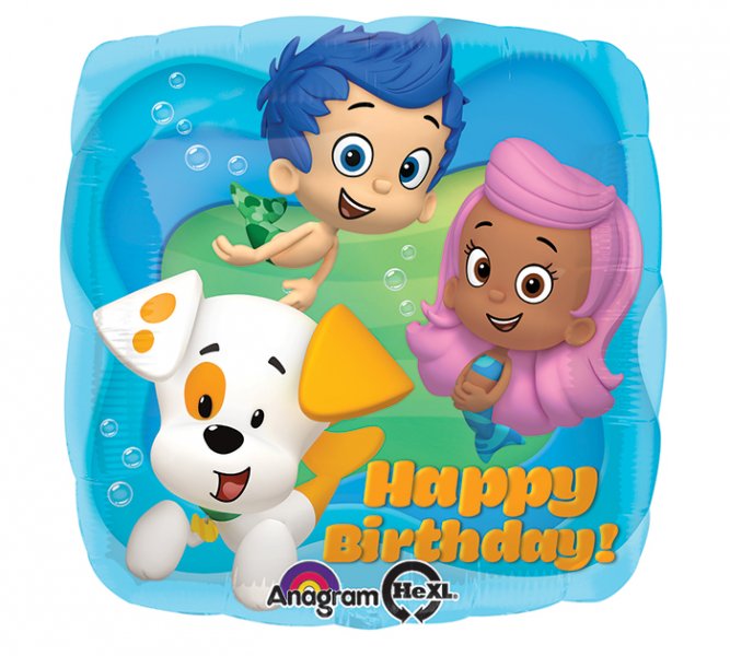 Bubble Guppies Happy Birthday Square Mylar Balloon