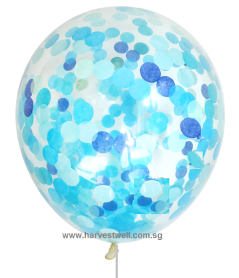 Confetti Helium Latex Balloon (Blue) Singapore