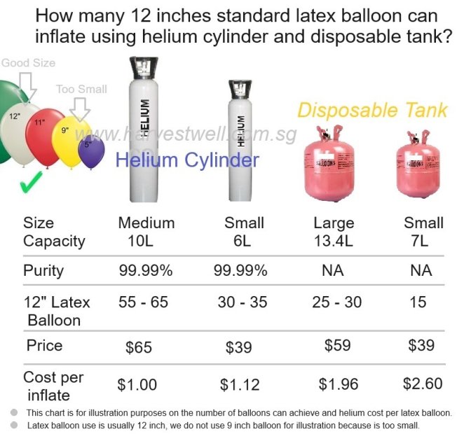 [10 Litres] Medium Helium Gas Tank Include Delivery & Collection Singapore