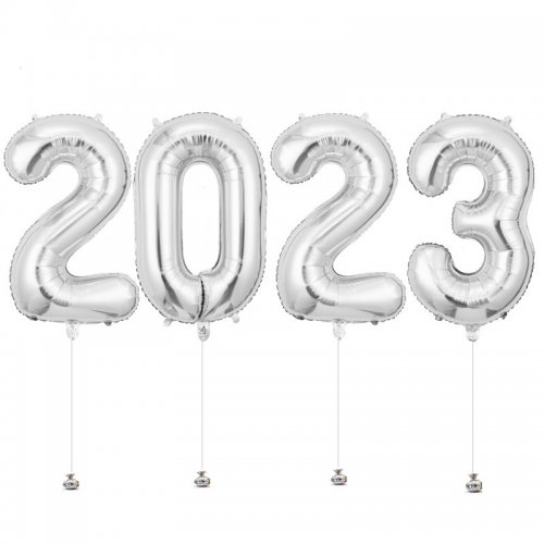 New Year 2023 Megaloon Silver Foil Balloon