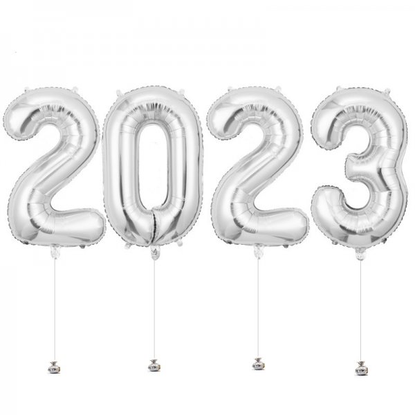New Year 2023 Megaloon Silver Foil Balloon