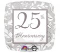 25th Anniversary Square Mylar Balloon