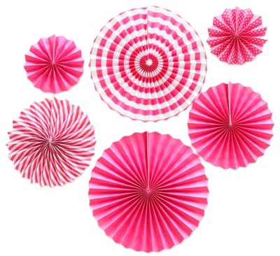 Magenta Colour Themed Paper Fan D.I.Y Set Singapore