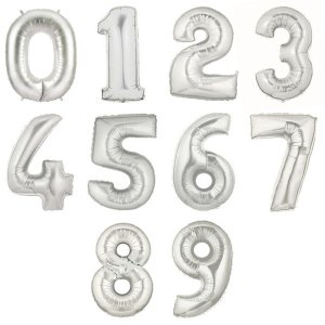 number megaloon silver balloon