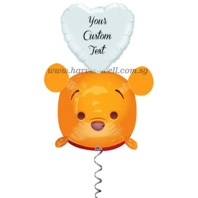 Customised Tsum Tsum Winnie The Pooh Foil On Top Helium Balloon Singapore