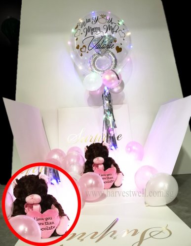 Customize Proposal Balloon Box with Ring in Bubble Balloon