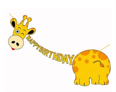 Giraffe Happy Birthday Jointed Banner Singapore
