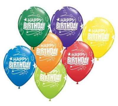 Happy Birthday Star Loop Helium Latex Balloon Singapore