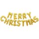 Merry Christmas Gold Mini Letter Balloon Set