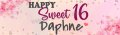 Sweet Pink Floral Birthday Customized Banner Singapore
