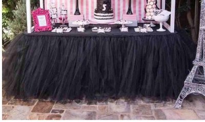 BLACK Colour TUTU Table Skirt (1 METRE) Singapore