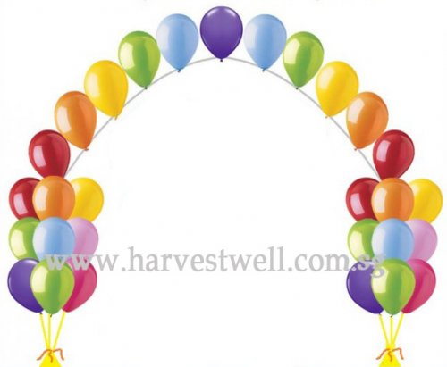 Helium Balloon Column with String Arch