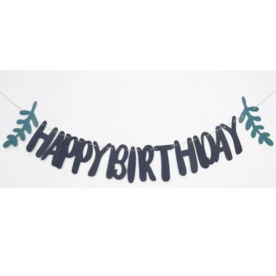 Greenery Black Birthday Jointed Banner Singapore