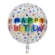 Happy Birthday Colorful Glitter Bubble Balloon