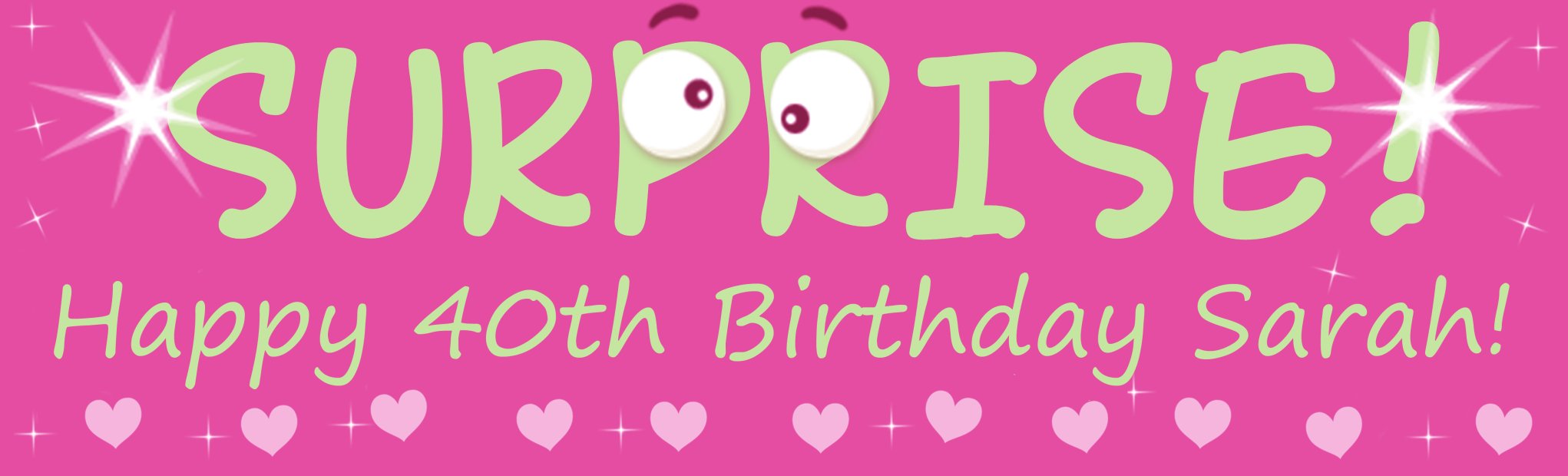SUPRISE! Happy Birthday Pink Customized Banner Singapore