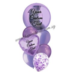 Personalised Purple Theme Balloon Bouquet