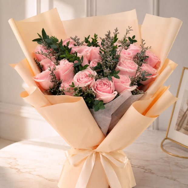 Sweet Romance Pink Roses Singapore