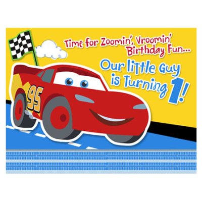 Disney Cars Baby 1st Birthday Invitations Singapore