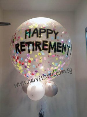 Personalized Jumbo Retirement Helium Latex Balloon Singapore