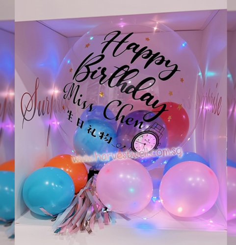 Customize Surprise Balloon Gift Box with Chinese Bubble Balloon