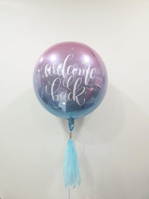 Customised Ombre Red/Blue Orbz Balloon Singapore