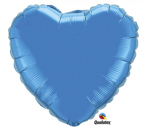 Sapphire Blue Heart Shape Mylar Balloon