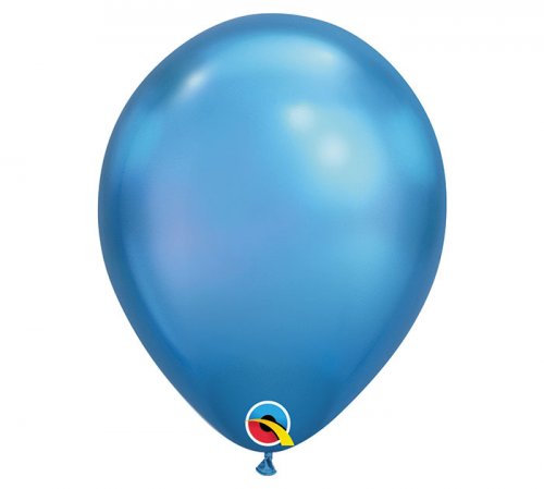 Chrome Blue Helium Latex Balloon