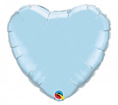 Pearl Light Blue Heart Shape Helium Mylar Balloon