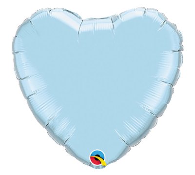 Pearl Light Blue Heart Shape Helium Mylar Balloon Singapore