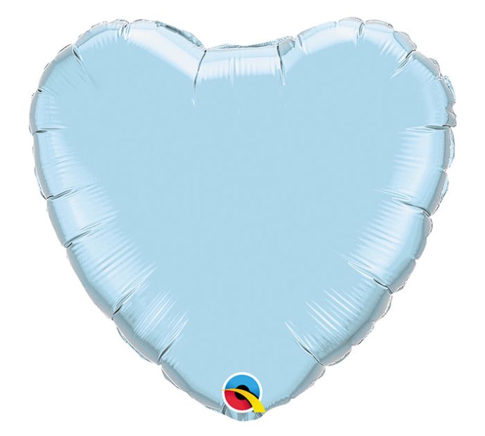 Pearl Light Blue Heart Shape Helium Mylar Balloon Singapore