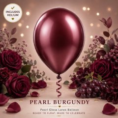Pearl Burgundy Helium Latex Balloon