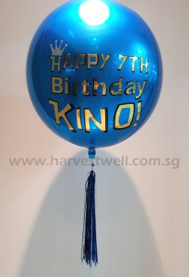 Customize Happy Birthday Shiny ORBZ Balloon Singapore
