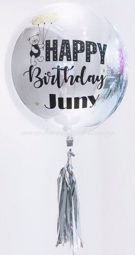 Customize Happy Birthday Bear ORBZ Balloon