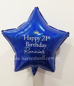 21st Birthday Star Customized Balloon