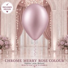 Chrome Merry Rose Helium Latex Balloon