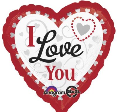 ILY Hearts in Heart Mylar Balloon Singapore