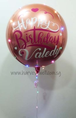 Customised Birthday Ombre Orange Red Orbz Balloon Singapore