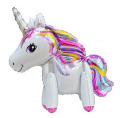 Mini Standing Pet Neon Unicorn (Air-filled) Balloon