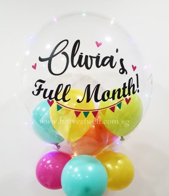 Customised Full Month Baby Bubble Balloon Singapore