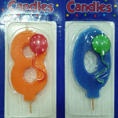 PROMO Number 8 and 0 Balloon Candle Set Singapore