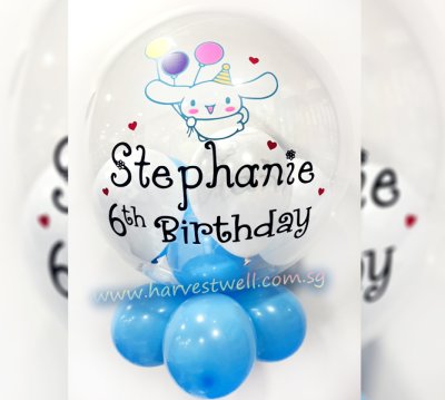 Personalised Happy Cinnamoroll Theme Bubble Balloon Singapore