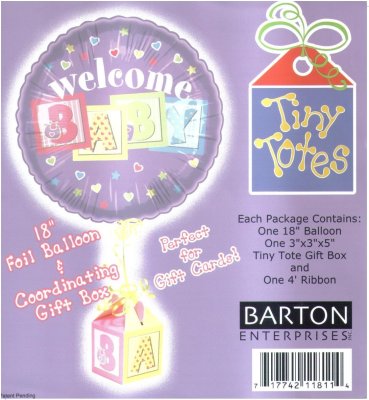Welcome Baby Tiny Totes Mylar Balloon Singapore