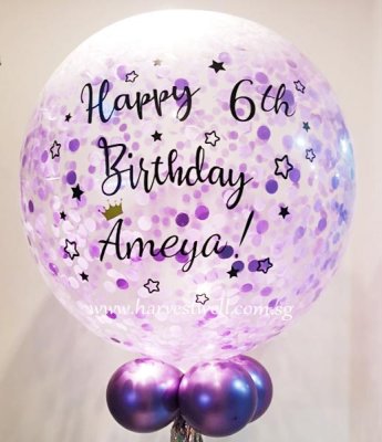 Twinkle Birthday Personalized Jumbo Helium Latex Balloon Singapore