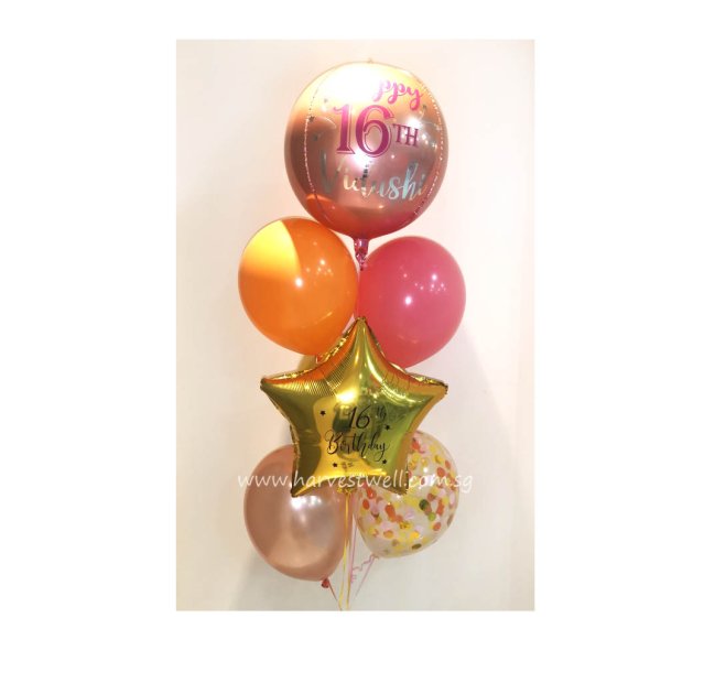 Personalised Orbz (Star) Balloon Bouquet Singapore